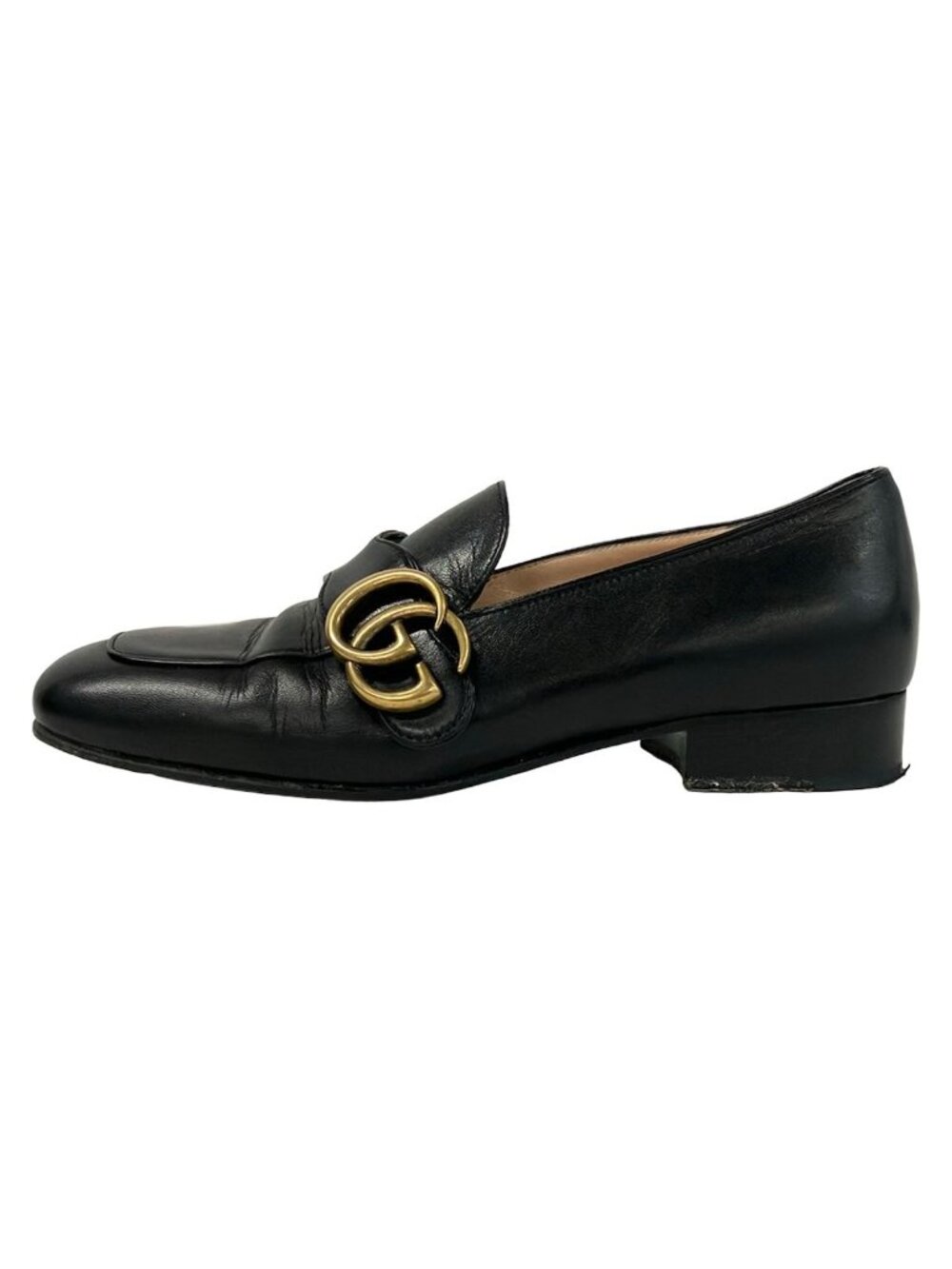 Gucci Loafers Black Double G Leather